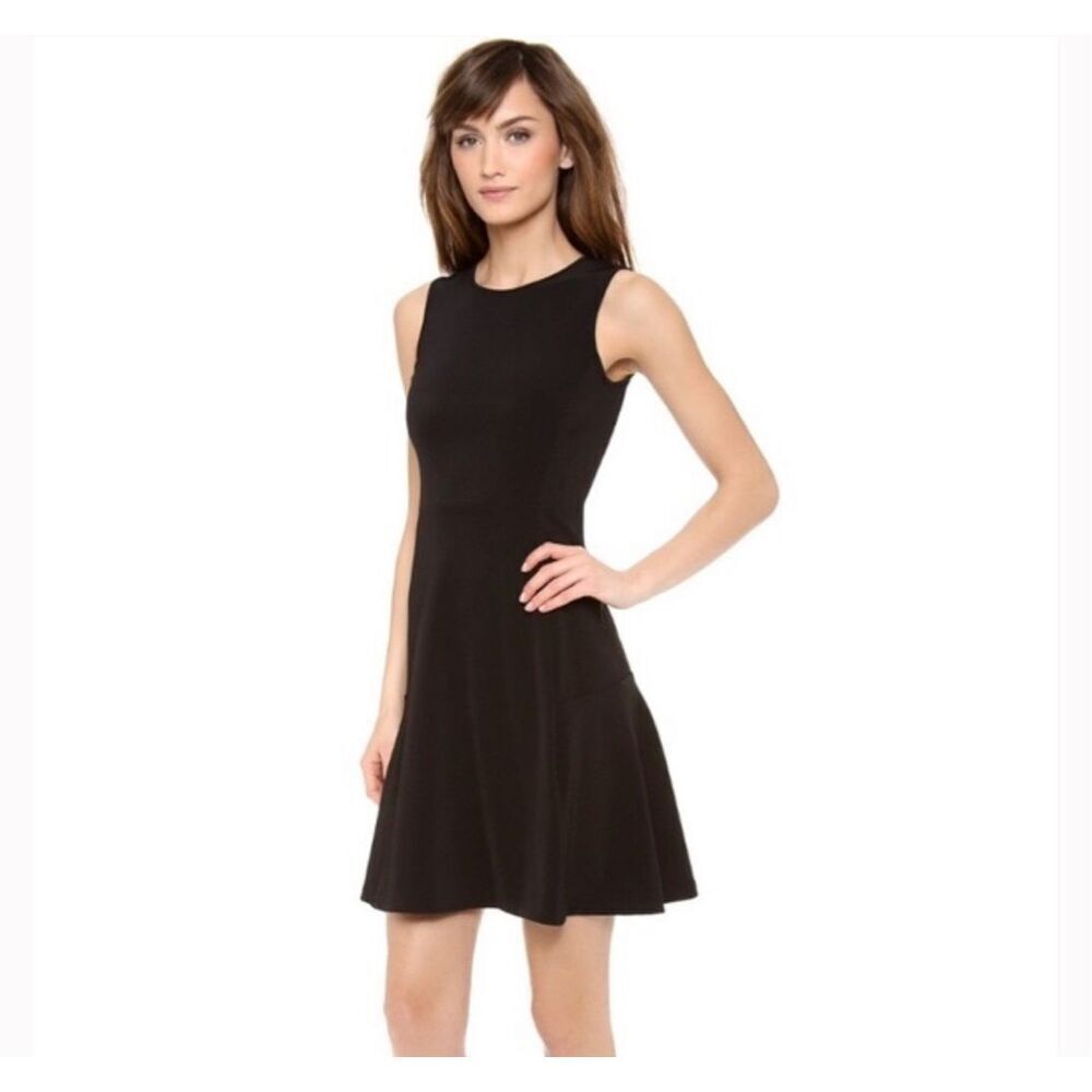 Theory Nikayla Mega Black‎ Tank Fit and Flare Texture Dress Size Small $235